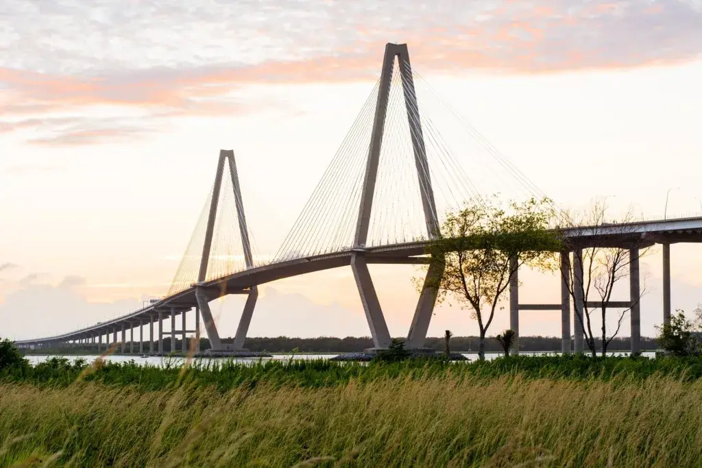 The Ravenel Bridge is a place to walk, run or bike in Charleston, SC